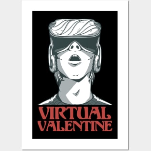 Virtual Valentine VR Gaming Video Games Boy Valentines Day Posters and Art